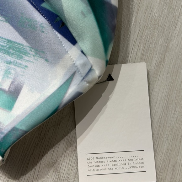 ASOS Shard Print Asymmetric Bandeau Midi Dress - Picture 4 of 4